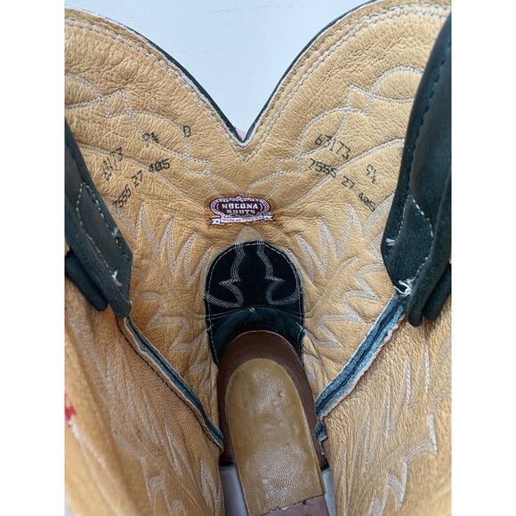 Rare Vintage Nocona Emerald Green Leather Cowboy Boots 9.5D Western Pull On USA main image 16